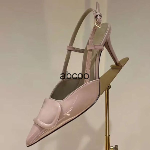 Дизайнерские сандалии на шпильке, платье Туфли на высоких каблуках для женщин Роскошные металлические буквы с острым носком, ремешок с пряжкой 8 см, заводская обувь для вечеринок и свадеб 35-40