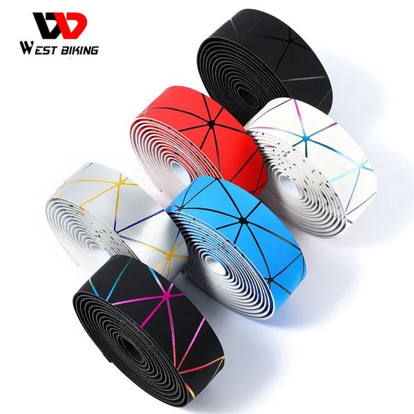 Conjuntos de grupos de bicicleta WEST BIKING Bicicleta Guiador Fita Soft Bike Barstape PU EVA Anti-Slip MTB Ciclismo Envoltório Straps Mountain End Plug Acessórios 231213