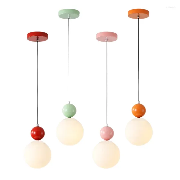 Lampade a sospensione semplici lampadari in vetro decorazione del ristorante alla moda decorazione sedile per caffetteria leggero singolo