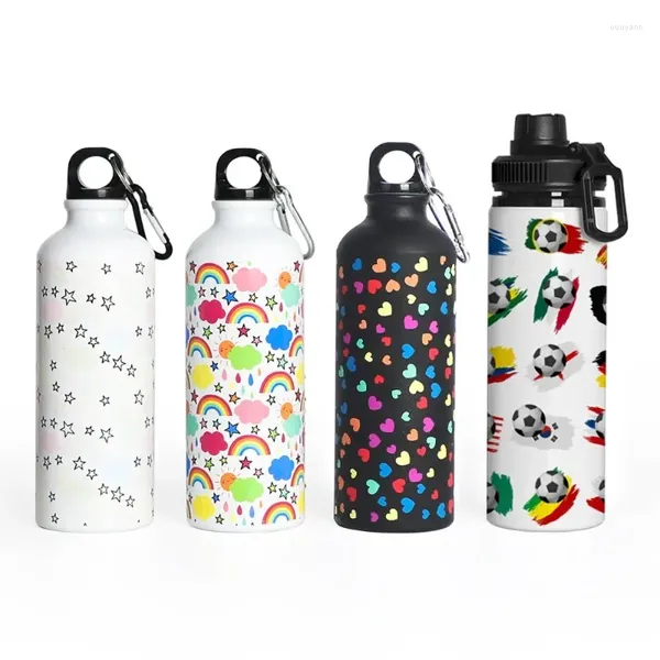 Garrafas de água camufladas, pote de alumínio que muda de cor, garrafa fitness de aço inoxidável, grande capacidade, esportes ao ar livre