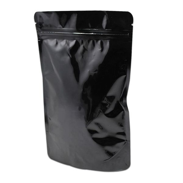 15x23cm Ziplock alüminyum folyo torbası ısı mühür siyah saf mylar folyo paketi çanta çantası Çay çiçek gıda depolama 20pcs lot311y