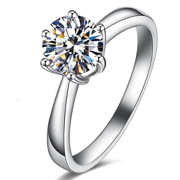 Benutzerdefinierter Damen-Verlobungsring, Weißgold, D-Farbe, Moissanit-Diamantring, kostenlose Eheringe oder Ringe, glänzender Schmuck