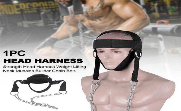 Exercício resiliente corrente trainer pescoço músculos construtor equipamentos de fitness levantamento de peso ginásio cinto força ajustável cabeça arnês2827027