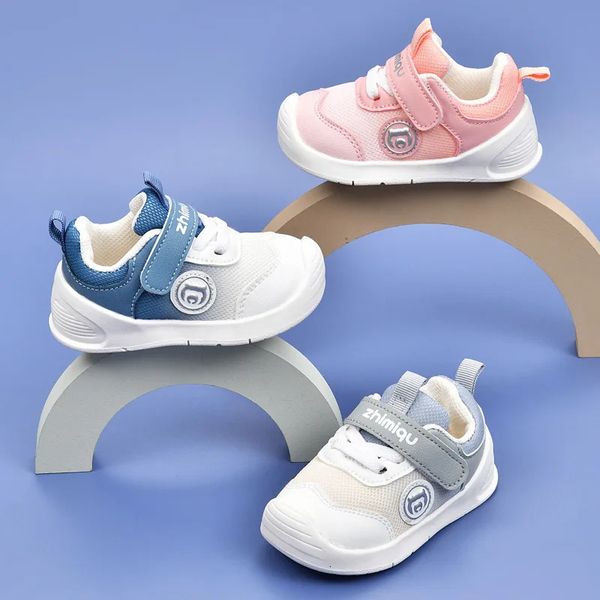 First Walkers 2023, осенняя однотонная обувь для малышей, безопасная защита для малышей, легкие повседневные кроссовки с замком на крючке для малышей, спортивные 231213