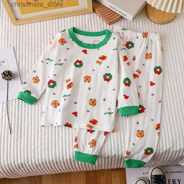 Pijama yumuşak nefes alabilen pamuklu bebek çocuk pijamaları set çocuk iç çamaşırı setleri pamuklu erkek ve kız ev kıyafeti setleri r231214