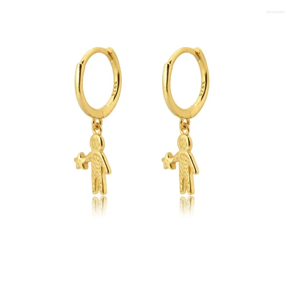 Orecchini a cerchio LOOXI Argento Colore oro 8,9 mm Pianura Ragazzi Goccia Ciondola Fascino Donne di lusso Punk rock Piercing Ohrring Gioielli Pendiente