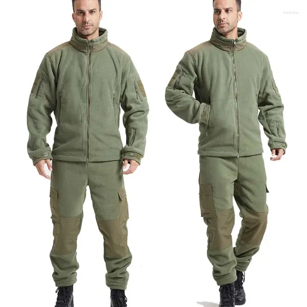 Jackets de jaquetas masculinas Tactical Jacket Lã calças de lã de zíper militares 400gsm Térmicos Térmicos de inverno ao ar livre Fez de zíper de trabalho outwear Tops