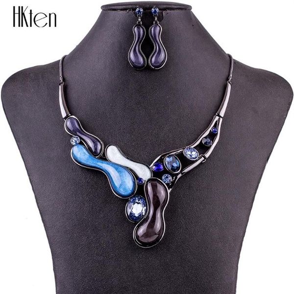 Set di gioielli di moda Collana di alta qualità per donne gioielli multicolore Crystal Resina Design unico Design Gift259A