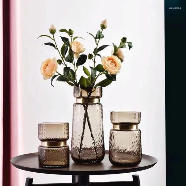Вазы Цветочная точка Текстура Синяя ваза Стеклянная бутылка Скандинавские цветные украшения для дома