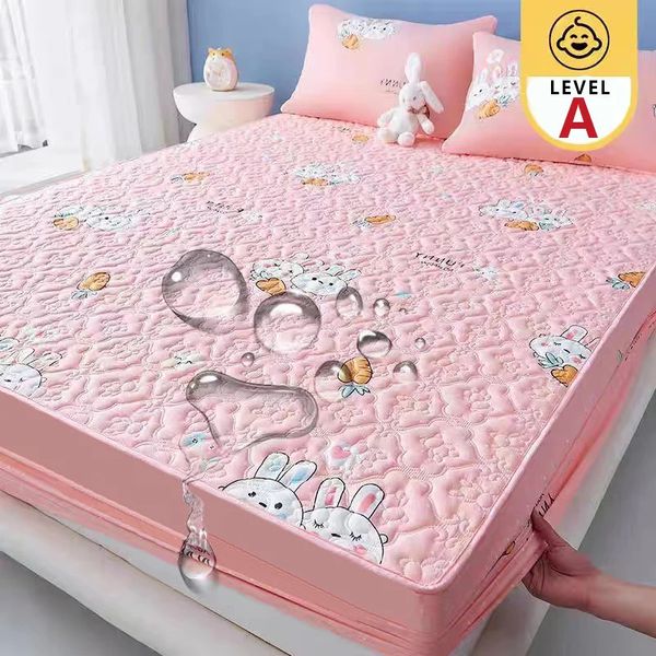 Set di biancheria da letto Cartone animato Lenzuolo impermeabile Coprimaterasso Antimacchia Traspirante Lavabile Senza rughe Singolo Doppio Queen King Size 231213