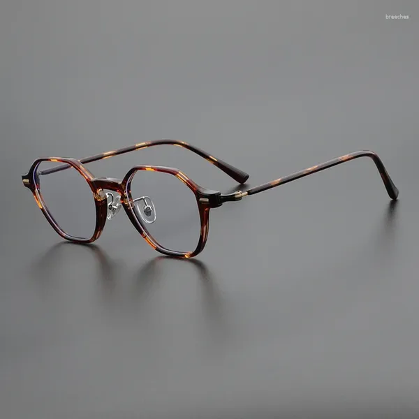 Occhiali da sole cornici extra leggera acetato in poligono tartaruga occhiali giapponese designer marchio venati vintage classici per unisex