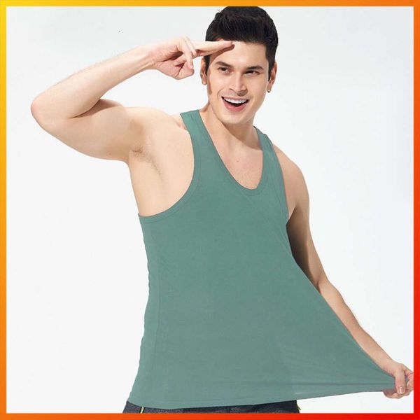 Lu Lu Align With Herren-Fitness-Tanktop, Laufen, Fitnessstudio, Training, Sport, Yoga, Zitrone, LL-Top, schweißabsorbierendes, schnell trocknendes Polyester-T-Shirt