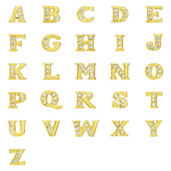 Steentjes Goud Verzilverd Alfabet Letters A-Z Legering Drijvende Charms Fit Voor Glazen Medaillon DIY Sieraden 20 pcs243u