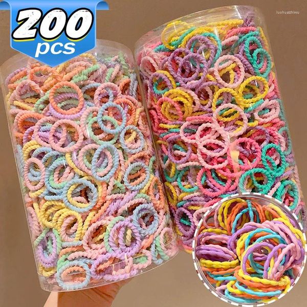 Accessori per capelli 50 pezzi Fasce di corda colorate dolci Ragazze Bambini Piccolo supporto elastico per coda di cavallo Fascia in nylon Carino Mini Scrunchie Fascette in gomma