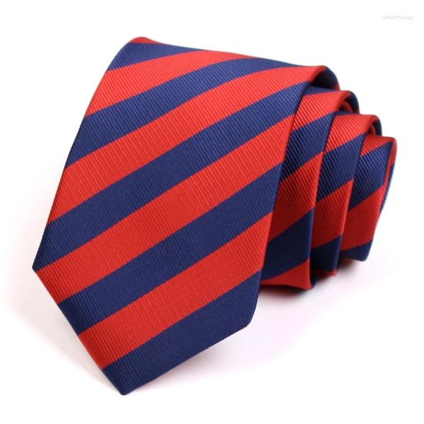 Fliege, klassisch, 7 cm, rot/blau gestreift, Gentleman-Business, hochwertige modische formelle Krawatte für Herren, Anzug, Arbeit, Krawatte