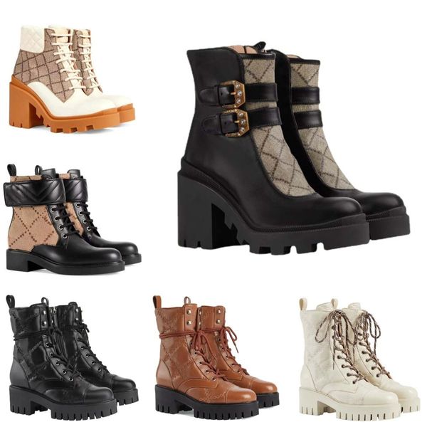 Mit Box Designer Damen Martin Stiefel High Heels Ankle Boot Echte Schuhe Mode Winter Herbst Martin Cowboy Leder gesteppt Schnürung Winter Gummilaufsohle Schuhgröße 35-40