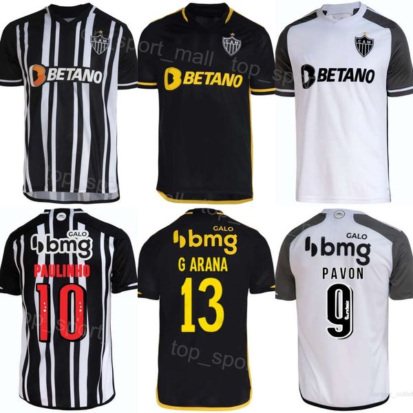 Team del club 2023-2024 uomini Soccer Atletico Mineiro Maglie 10 Paulinho 9 Pavon 44 Rubens 17 Gomes 8 Edenilson 13 Arana 15 Zaracho 26 Saravia Football Shirt Kits Uniform