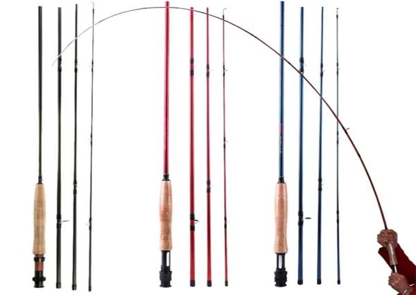 Sougayilang Fly Fishing Rod Yüksek Performanslı 4 Parça Hızlı Eylem Karbon Fiber Kutup Tatlı Su 2111181887292