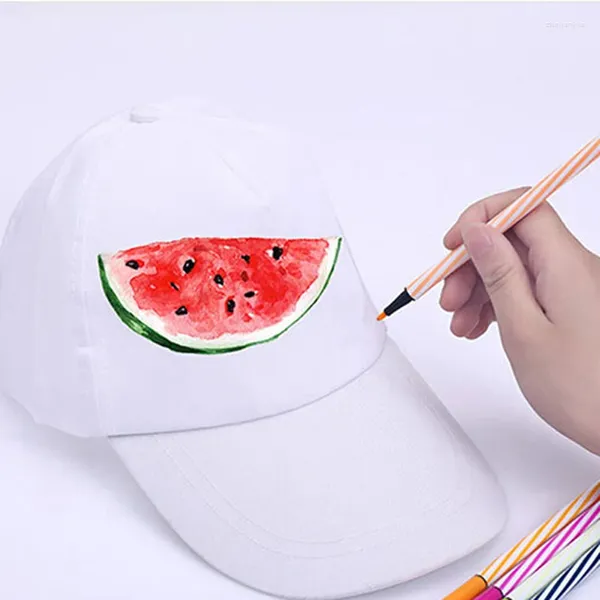 Berets Weiße Kappen DIY Handbemalte Hip Hop Blank Baseball Hut Für Kinder Party Dekoration Geschenk Gefälligkeiten Golf Ball Straße Männer frauen