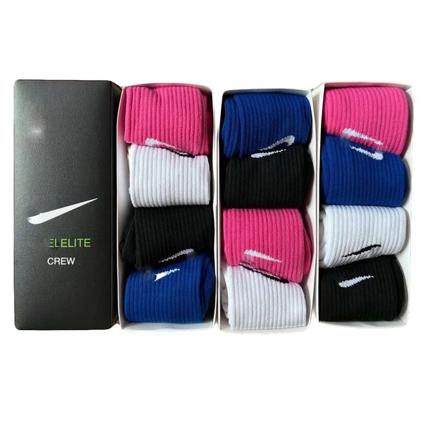 Großhandel Mann schwarz weiß Haken Basketball Fußball Fußball athletische Socken Box Verpackung Mode Hip Hop Elite Socken Weihnachten Urlaub Geschenk Socken