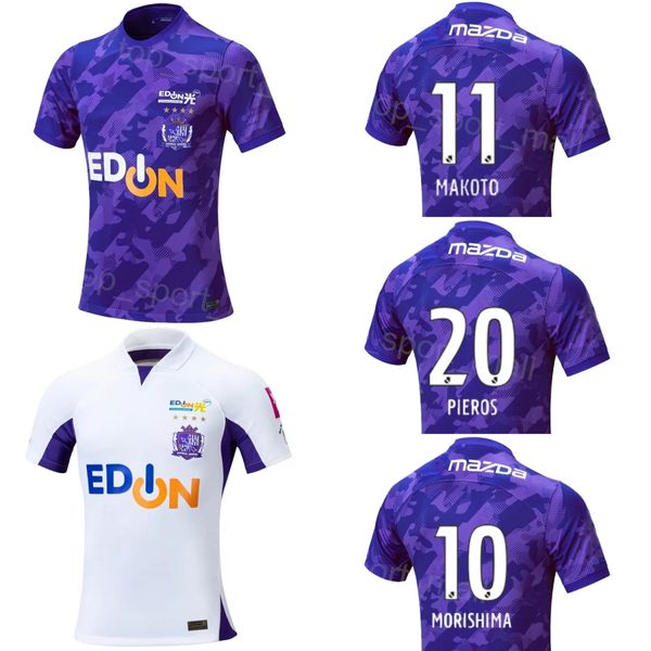 Clube Equipe 23-24 Homens Futebol Sanfrecce Hiroshima Jersey 20 SOTERIOU 9 VIEIRA 10 JUNIOR 24 HIGASHI 14 EZEQUIEL 17 MATSUMOTO 11 MITSUTA KATO Camisa de Futebol Kits Uniforme