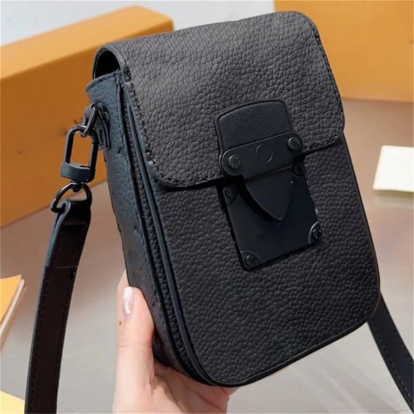 Umhängetasche, Designer-Tasche, Umhängetasche, Messenger-Taschen für Herren und Damen, S-Schloss, vertikal, tragbar, Geldbörse, Luxus-Tasche, Telefonfach, Taurillon-Leder