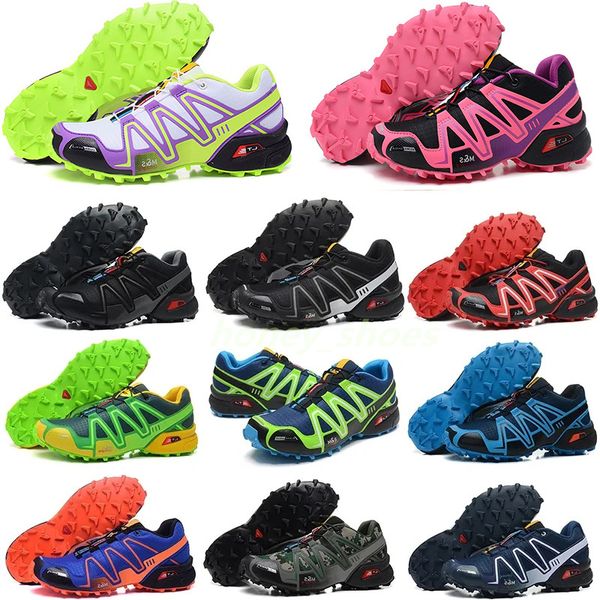 Triple Black Speed Cross 3.0 Running Shoes Branco Azul Vermelho Amarelo Verde SpeedCross 3 Homens Mulheres Treinadores Esportes Ao Ar Livre Sapatilhas Com Caixa H0111