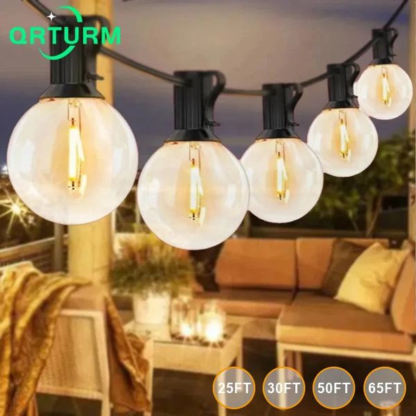 Decorazioni natalizie 50Ft Luci da patio LED G40 Luci a festone Globo Impermeabile Luci per ghirlande da giardino esterne Terrazza Giardino Pub Festa di Natale 231214