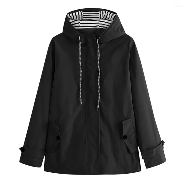 Damen Trenchcoats Lady Black Jacken Outdoor Wandern Hoodie Wasserdichter winddichter Mantel Warme Oberbekleidung Damenbekleidung Windjacke Mädchen Jungen