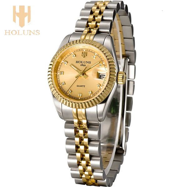 Andere Uhren Mode holuns Luxuriöse Diamant Damen Quarz Business Kleid Edelstahl Wasserdichte Uhr Liebe Geschenk für Frauen 231214