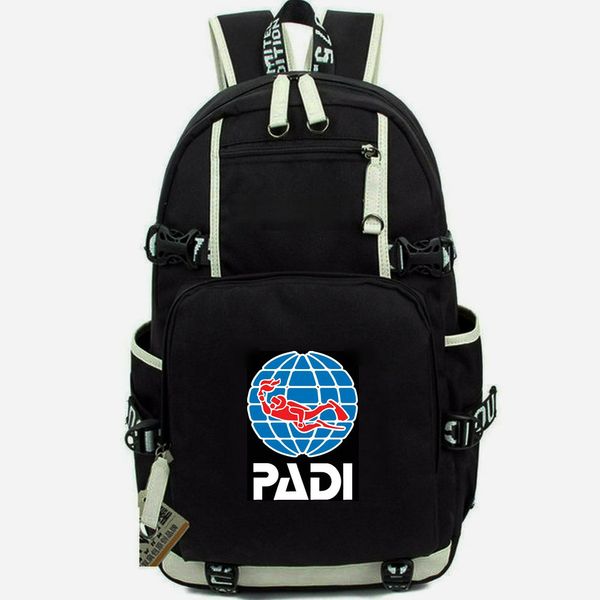 PADI mochila daypack Associação Profissional de Instrutores de Mergulho mochila mochila Imprimir mochila Casual mochila Pacote de dia para computador