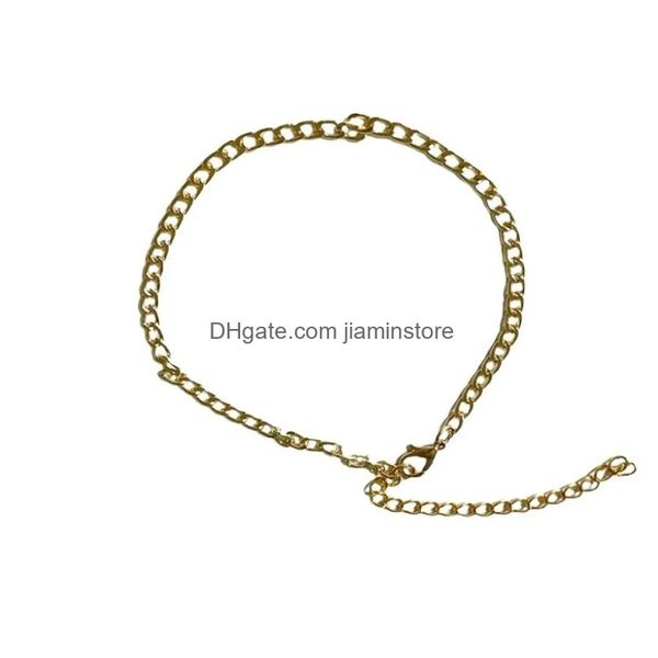 Cavigliere Cavigliere 4Mm Catena a maglie Mariner Cavigliera color oro 9 10 11 pollici Bracciale alla caviglia cubano per donna Uomo Impermeabile Kirk22 Drop Deli Dh9Zt