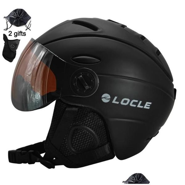 Skihelme Skihelme Locle Skifahren Helm Winter Outdoor-Sport Männer Frauen Snowboard Schnee Skateboard Mit Schutzbrillen Drop Lieferung Sport Dh04L