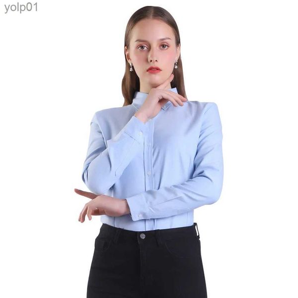 Женские блузки Рубашки Весенние женские блузки с длинными рукавами Оксфордские женские топы Офисные рубашки с длинными рукавами Женские dent Blusas Camisas jerL231214