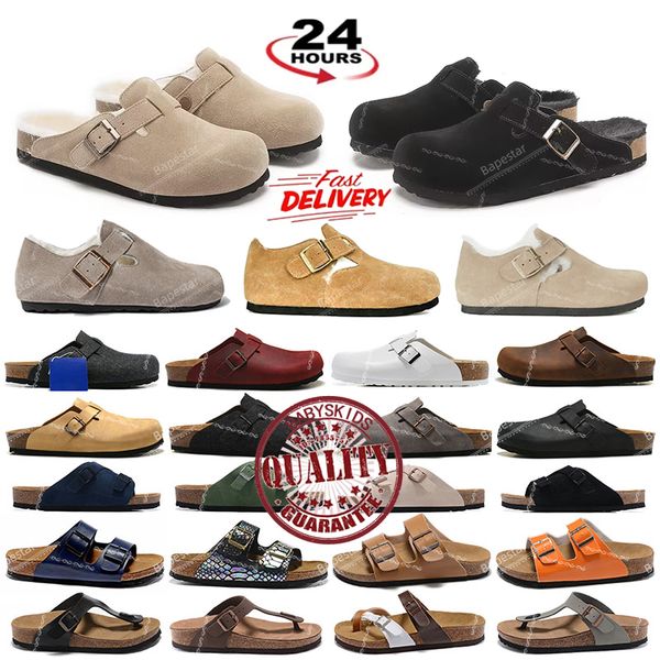 Designer Zoccoli Sandali Scarpe Casual Uomo Donna Pantofole Pantofole in cotone piatto in pelle di sughero Cinturino con fibbia Ciabatte in microfibra Scarpe da interno