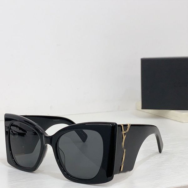 Designer de acetato superdimensionado armação de olho de gato lentes de nylon costeletas largas Cassandra manto dourado superdimensionado no templo 100% UVA / UVB óculos de sol femininos da moda