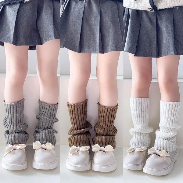 Frauen Socken Koreanischen Stil Candy Farbe Süße Kinder Gestrickte Frühling Herbst Fuß Abdeckung Kinder Mädchen Feste Elastische Rohr