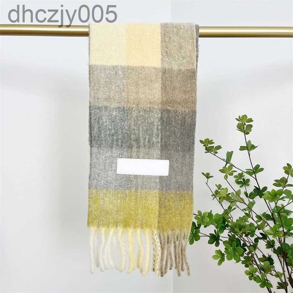 Ac Frauen Plaid Schal Winter Schals Kaschmir Designer Dicke Wraps Dame Quaste Warme Schals Regenbogen Haarig Klassisch Kariert Casual Trendy Hj01 BJTP