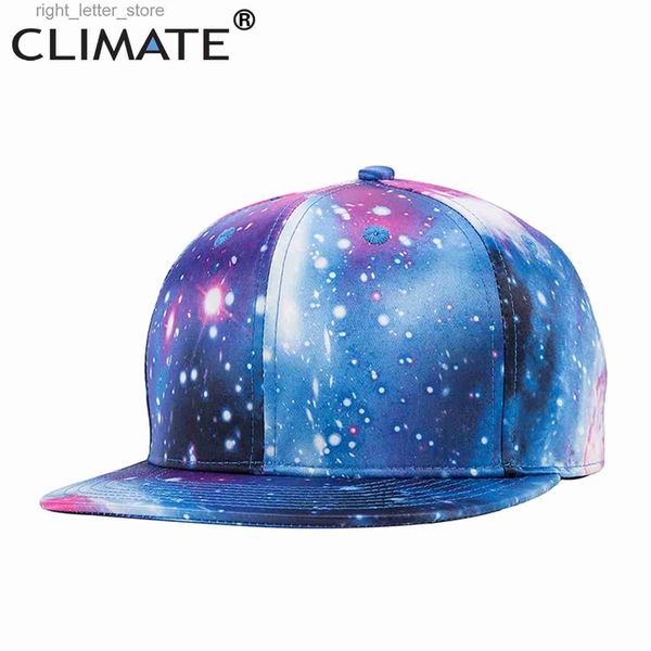Bonés de bola CLIMA 3D Impressão Hip Hop Snapbacks Cap Hat Streetweat Rapper Cap Hat 3D Outer Space Galaxy Caps Street Dancer Dance Caps Hat YQ231214