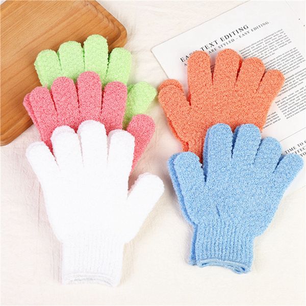 Cexfoliagierende Handschuhe doppelseitige Peeling Peeling Badhandschuhe Nylon Bunte Duschhandschuhe für Männer Frauen Schönheit Spa Massage Dusche Tiefe saubere Körper Haut fmt2107