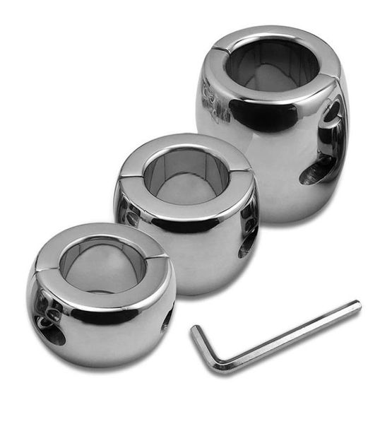 Cockrings Altura 20304060mm Aço Inoxidável Testículo Bola Maca Escroto Galo Anel Metal Bloqueio Pingente Peso Para CBT Male2891570