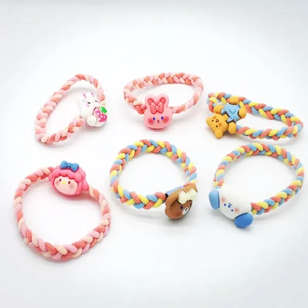 Acessórios de cabelo {2 PCS} Bandas Coreanas Coloridas Mini Anel Elástico Corda para Meninas Bebê Pequeno Crianças Headwear Accessoires