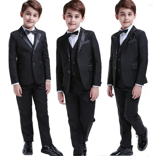 Ternos masculinos LOLANTA 5 peças preto criança meninos casamento formal crianças terno smoking vestido festa portador de anel 3-12 anos crianças senhores