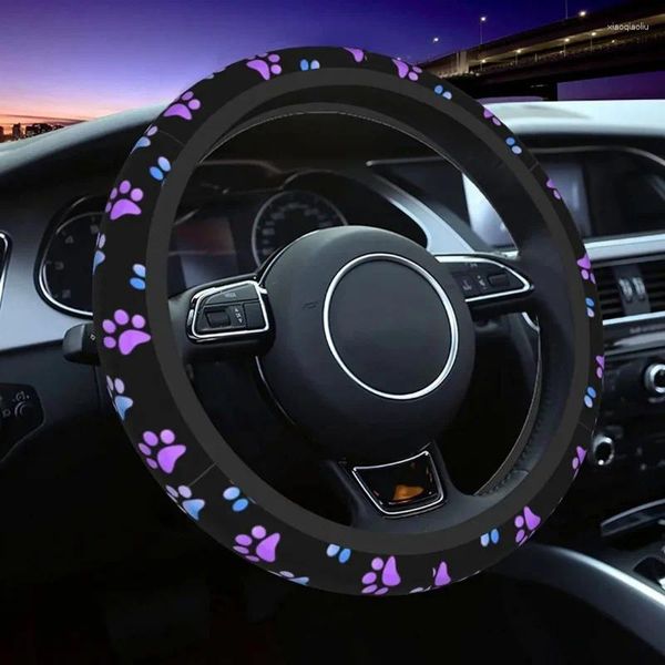 Capas de volante estampas capa 15 polegadas roxo galaxy neoprene antiderrapante bonito aperto envoltório acessórios de carro