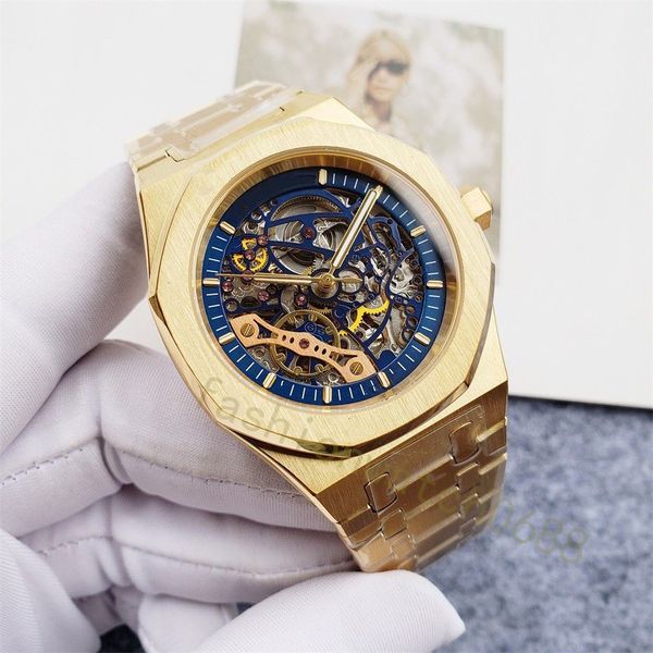 Quadro de relógio masculino de alta qualidade designer de luxo relógio de movimento mecânico automático 42mm dial esportes aço inoxidável com relógio de moda Montre de Luxe