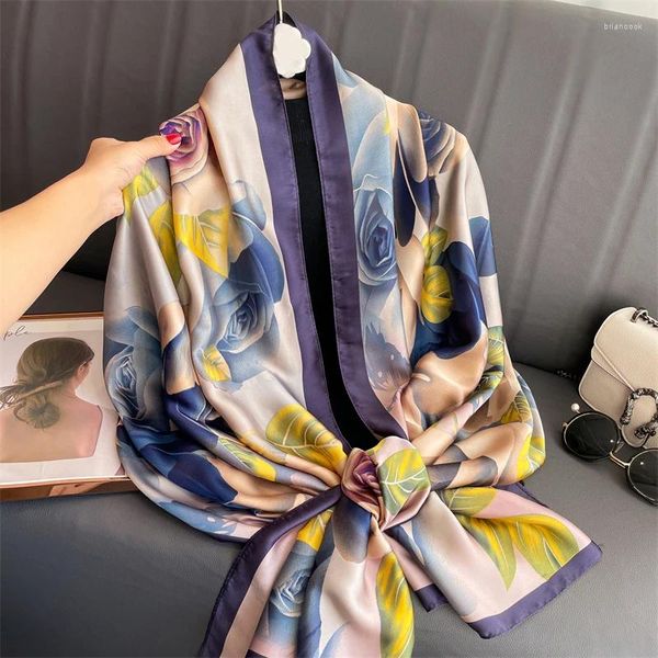 Schals Frauen Schal -Wrack Seide Schal Hijab Print Paisley Herbst Spring Travel Dekoration Foulard Muslim Headscarves Bandana 2023