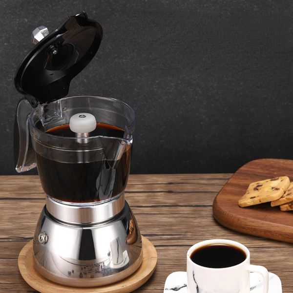 Potes de café inoxidável fabricante espresso acessórios moka pot italiano máquina portátil aço fabricantes coffeeware cozinha jantar barra 231214