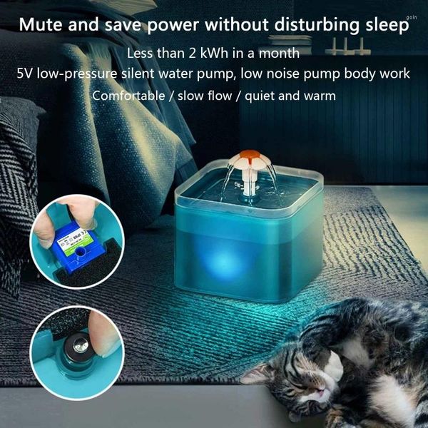Миски для собак, фонтан для кошек, автоматический USB-диспенсер, четырехкратная фильтрация, светодиодная подсветка