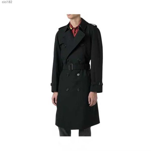 Мужские дизайнерские мужские тренчи ветровка зимние куртки весна осень Женская мужская мода Сплошной цвет средней длины классические длинные пальтоAQ7U