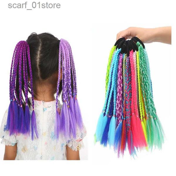 Copricapo Accessori per capelli 1 PZ Nuove ragazze Trecce sporche Colorate Torcere Parrucche Coda di cavallo Fasce Elastici Principessa Copricapo Accessori per capelli per bambiniL231214